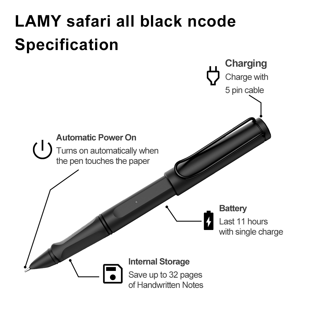 [Pen with Journal] LAMY Safari All Black Ncode Bundle - Neo smartpen